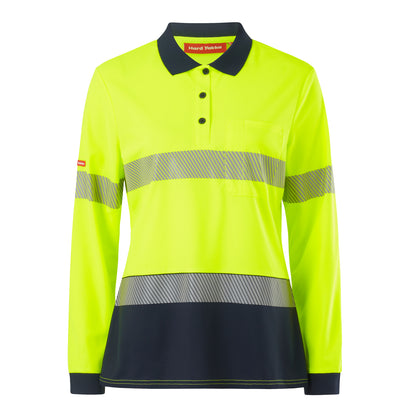 Hard Yakka Y08604 Womens  Long Sleeve Hi Vis Taped Polo