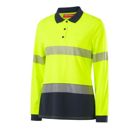 Hard Yakka Y08604 Womens  Long Sleeve Hi Vis Taped Polo