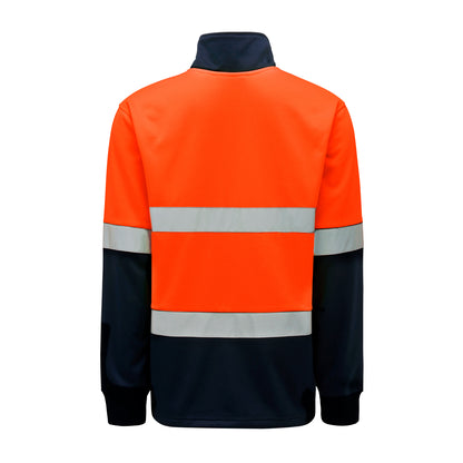 Hard Yakka Y19270 Hi-Vis 2 Tone 1/4 Zip Brushed Taped Fleece Jumper
