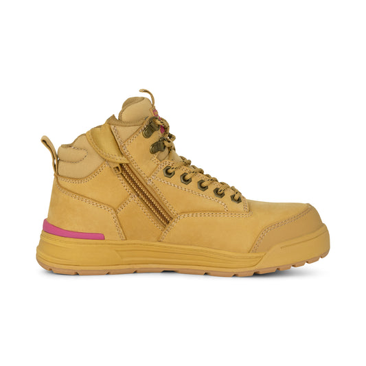Hard Yakka Y60240 Women's 3056 Lace Up & Side Zip Safety Boot - Wheat
