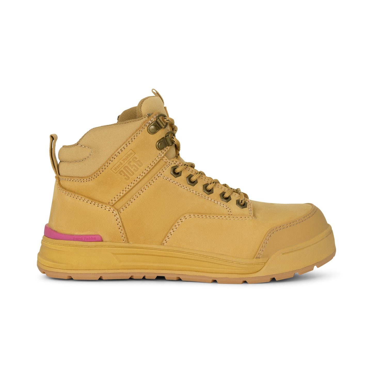 Hard Yakka Y60240 Women's 3056 Lace Up & Side Zip Safety Boot - Wheat