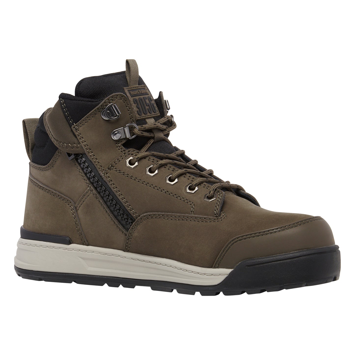 Hard Yakka Y60247 3056 Lace Up & Side Zip Steel Toe Safety Boot - Cedar