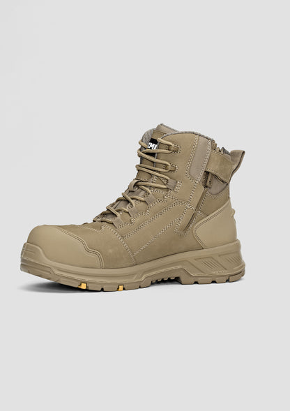 Syzmik UltraFort 5Z Side Zip Composite Toe Safety Boot - Stone