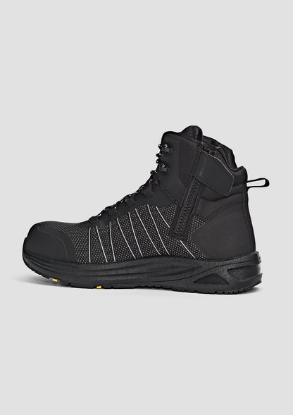 Syzmik UltraLite Mid Side Zip Reflective Composite Toe Safety Boot - Black