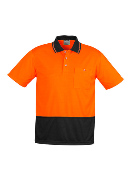 Syzmik Unisex Hi Vis Basic Short Sleeve Polo - Orange/Black