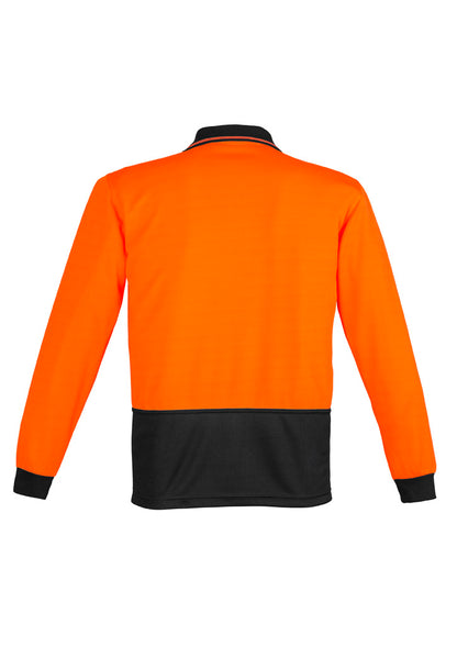 Syzmik Unisex Hi Vis Basic Long Sleeve Polo - Orange/Black
