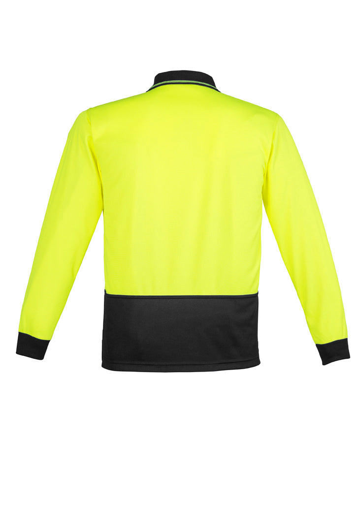 Syzmik Unisex Hi Vis Basic Long Sleeve Polo - Yellow/Black