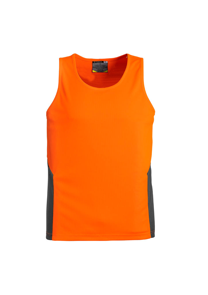 Syzmik Men's Hi Vis Squad Singlet - Orange/Charcoal