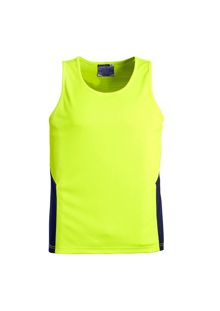 Syzmik Men's Hi Vis Squad Singlet - Yellow/Navy