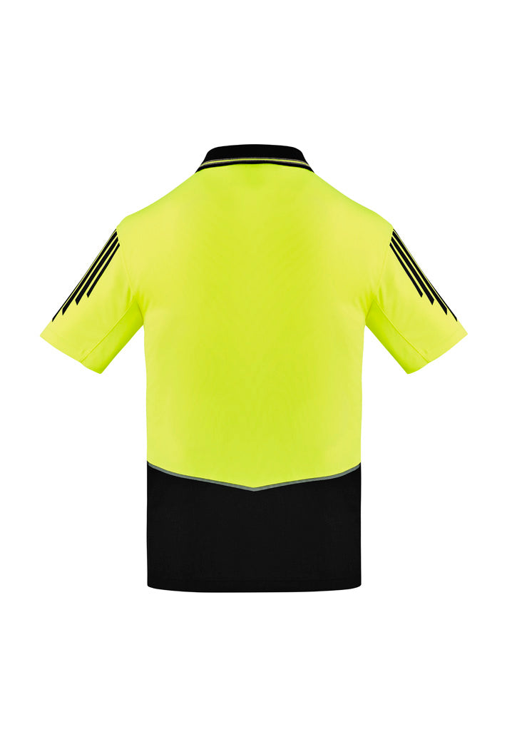 Syzmik Men's Hi Vis Flux Short Sleeve Polo - Yellow/Black