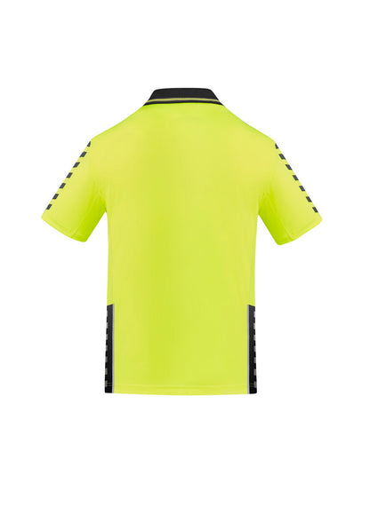 Syzmik Men's Hi Vis Komodo Short Sleeve Polo - Yellow/Black