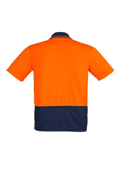 Syzmik Men's Hi Vis Comfort Back Short Sleeve Polo - Orange/Navy
