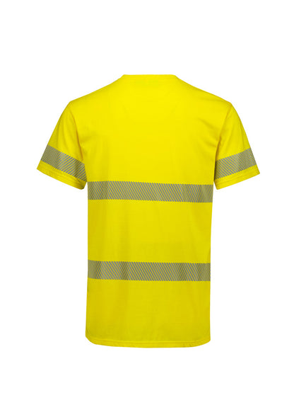 Syzmik Men's Hi Vis Segmented Tape Cotton Tee Shirt - Yellow