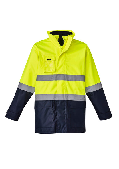 Syzmik Men's Hi Vis Basic 4 In 1 Waterproof Jacket - Yellow/Navy