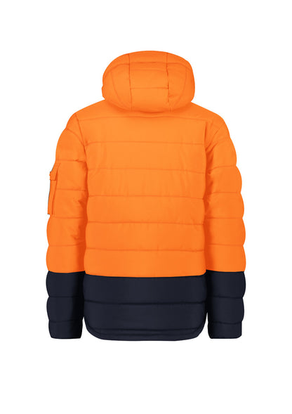 Syzmik Unisex Streetworx Hooded Puffer Jacket - Orange/Navy