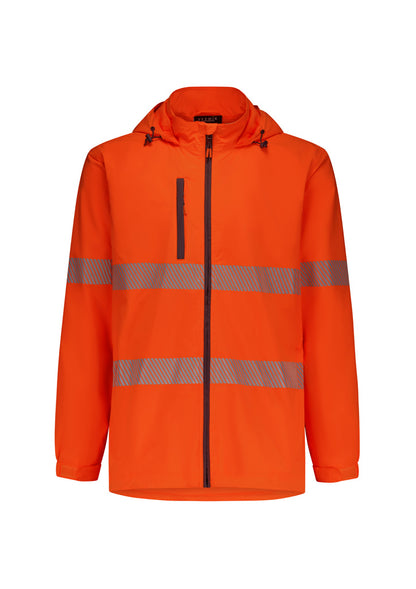 Unisex Super Light Segmented Tape Packable Rain Jacket - Orange