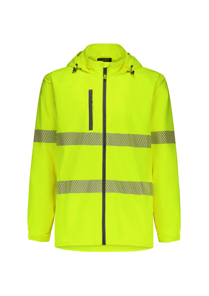 Unisex Super Light Segmented Tape Packable Rain Jacket - Yellow