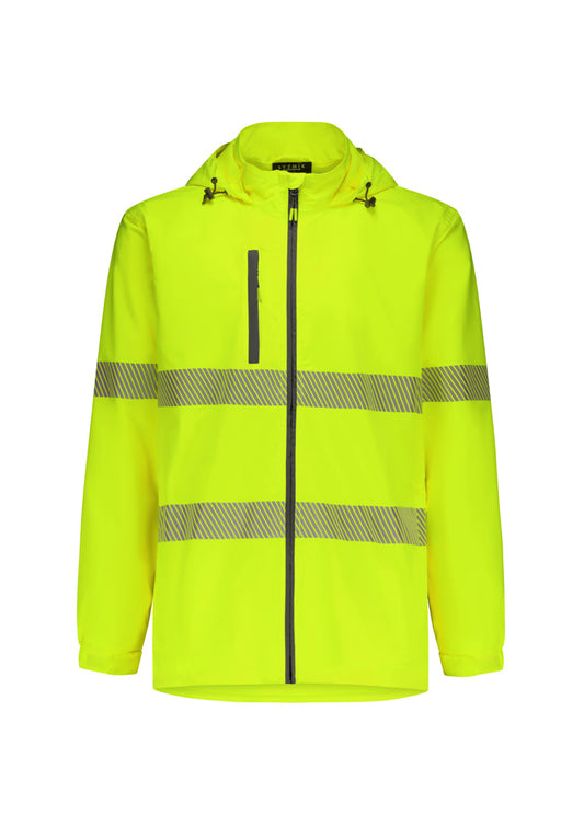 Unisex Super Light Segmented Tape Packable Rain Jacket - Yellow