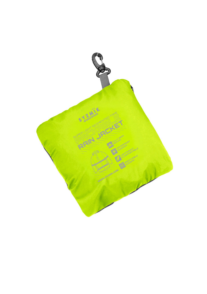 Unisex Super Light Segmented Tape Packable Rain Jacket - Yellow