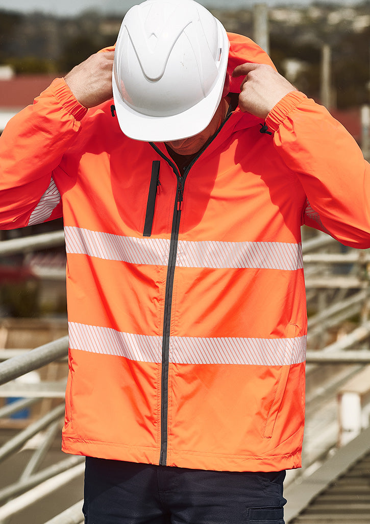 Unisex Super Light Segmented Tape Packable Rain Jacket - Orange
