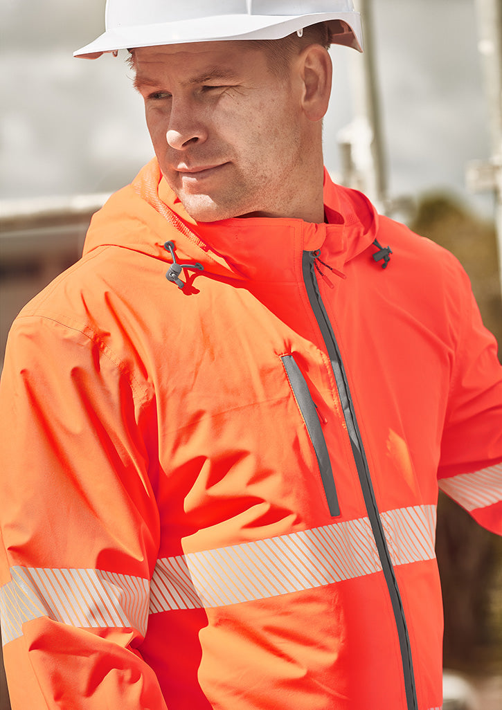Unisex Super Light Segmented Tape Packable Rain Jacket - Orange