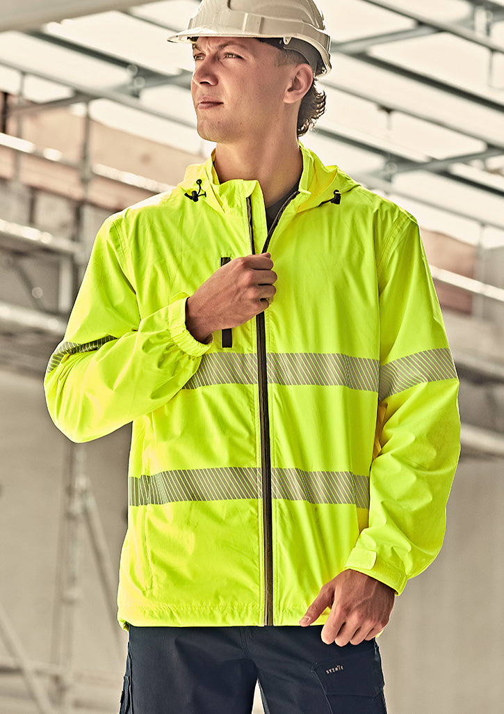 Unisex Super Light Segmented Tape Packable Rain Jacket - Yellow