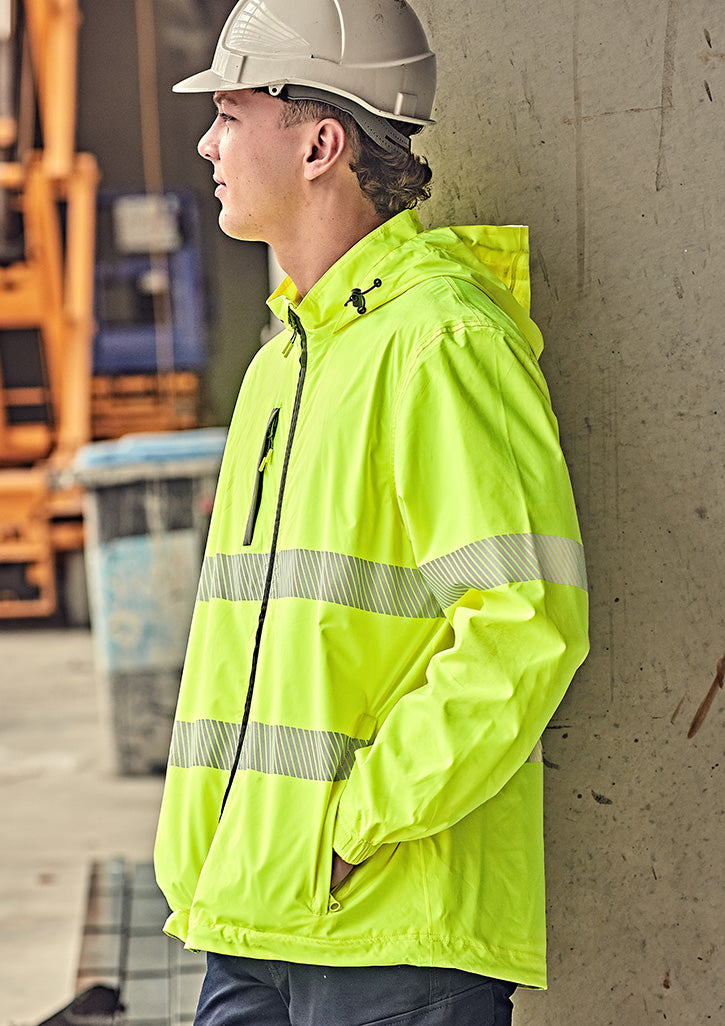 Unisex Super Light Segmented Tape Packable Rain Jacket - Yellow