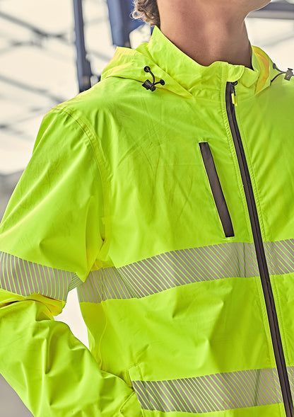 Unisex Super Light Segmented Tape Packable Rain Jacket - Yellow