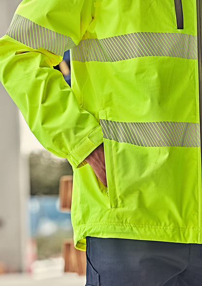 Unisex Super Light Segmented Tape Packable Rain Jacket - Yellow