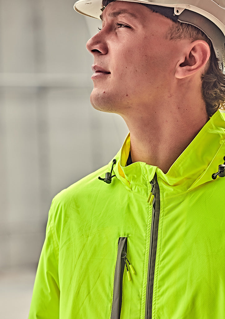 Unisex Super Light Segmented Tape Packable Rain Jacket - Yellow