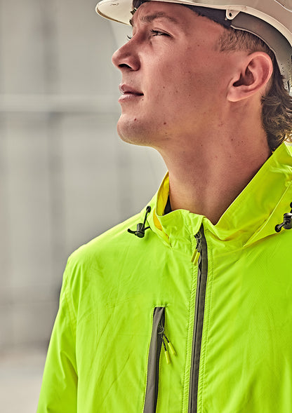 Unisex Super Light Segmented Tape Packable Rain Jacket - Yellow