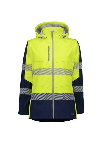 Syzmik Women's Streetworx 2 In 1 Stretch Softshell Jacket - Yellow/Navy