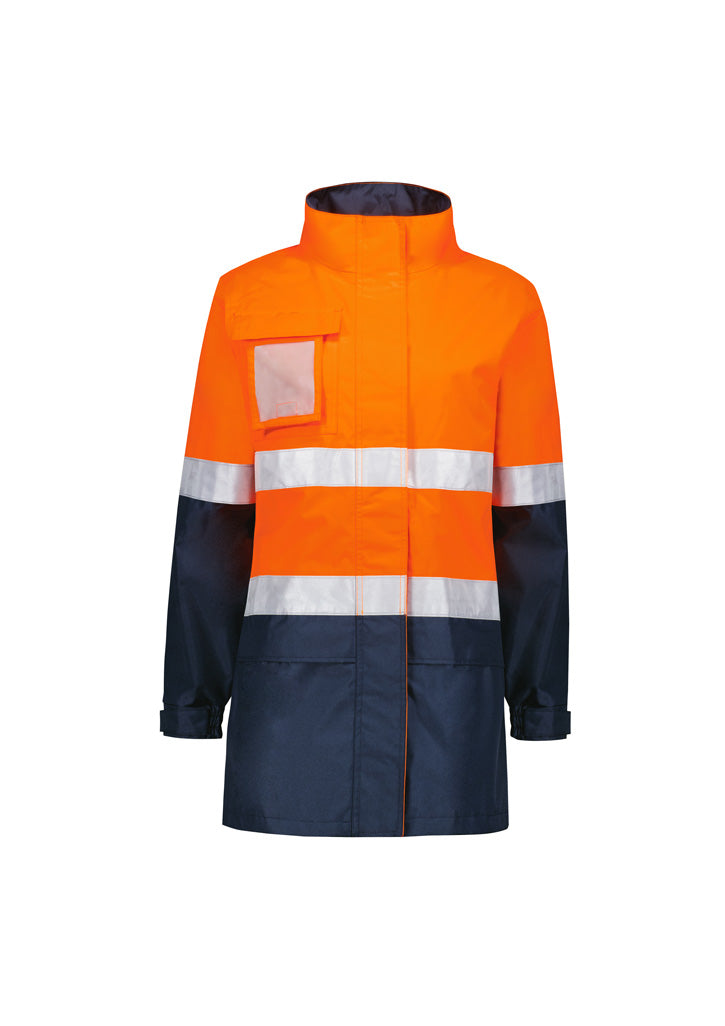 Syzmik Women's Hi Vis Ultralite Waterproof Jacket - Orange/Navy