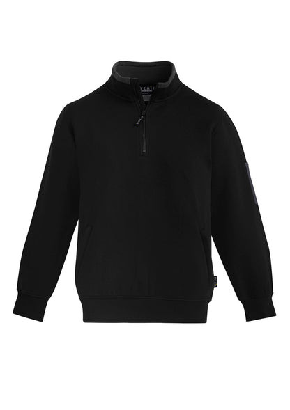 Syzmik Unisex 1/4 Zip Brushed Fleece Pullover - Black/Charcoal