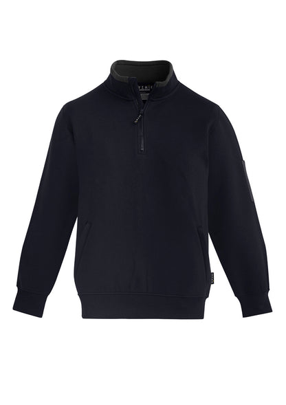Syzmik Unisex 1/4 Zip Brushed Fleece Pullover - Navy/Charcoal