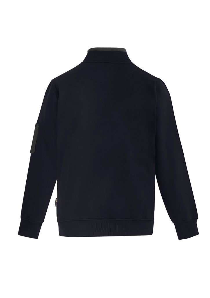 Syzmik Unisex 1/4 Zip Brushed Fleece Pullover - Navy/Charcoal
