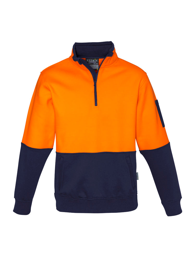 Syzmik Unisex Hi Vis 1/2 Zip Pullover - Orange/Navy