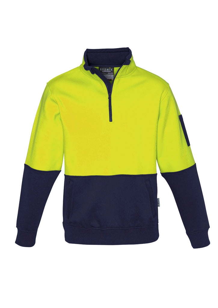 Syzmik Unisex Hi Vis 1/2 Zip Pullover - Yellow/Navy
