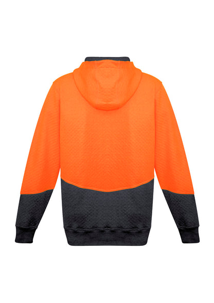 Syzmik Unisex Hi Vis Textured Jacquard Hoodie - Orange/Charcoal