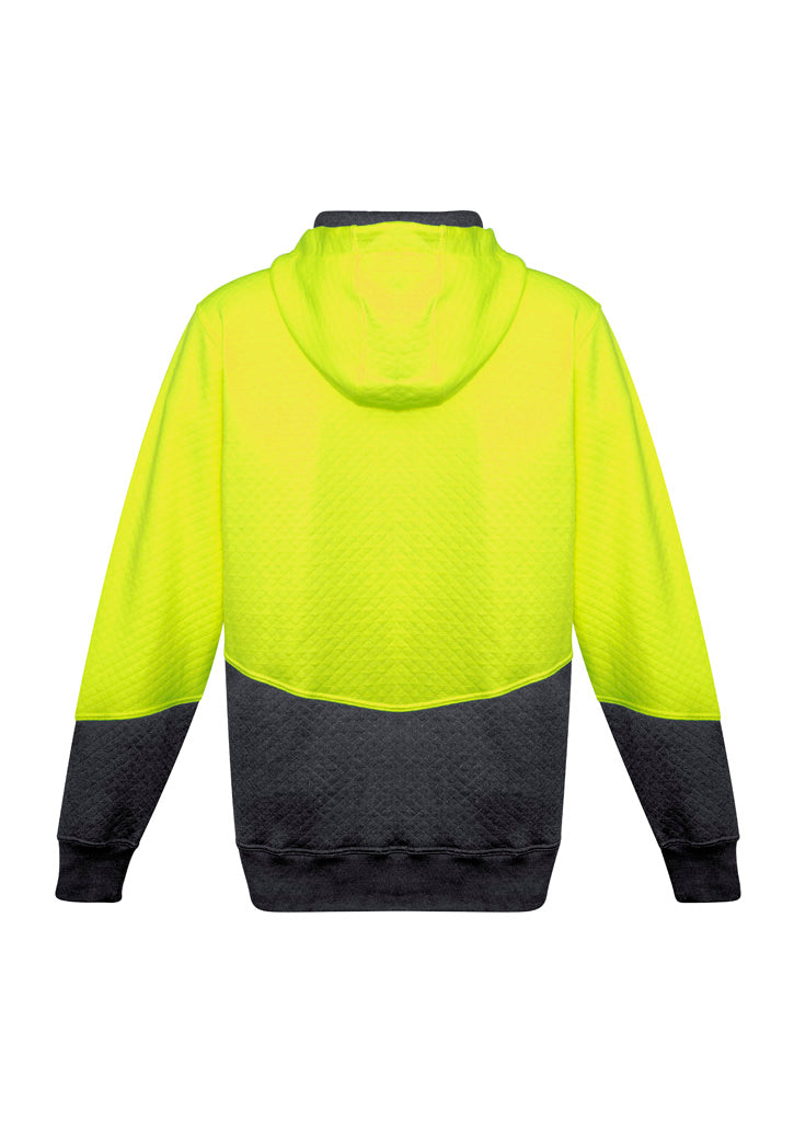 Syzmik Unisex Hi Vis Textured Jacquard Hoodie - Yellow/Charcoal