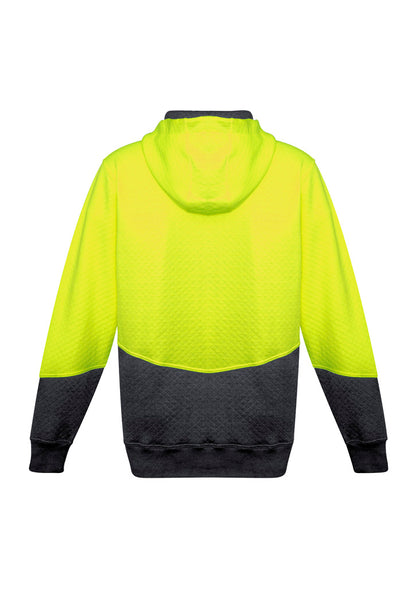 Syzmik Unisex Hi Vis Textured Jacquard Hoodie - Yellow/Charcoal