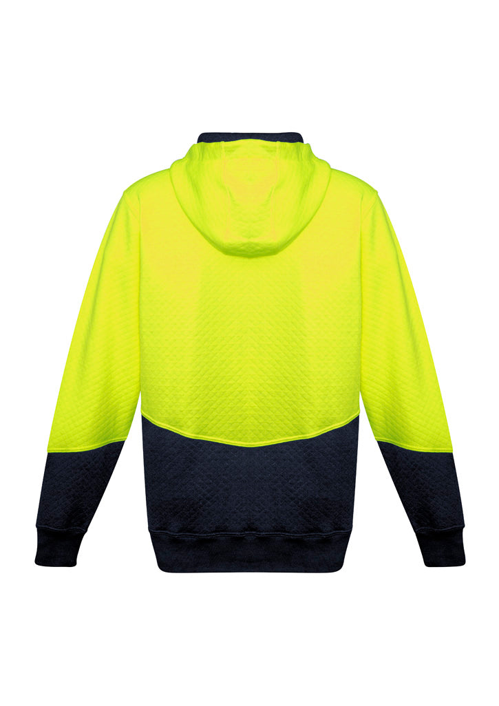 Syzmik Unisex Hi Vis Textured Jacquard Hoodie - Yellow/Navy