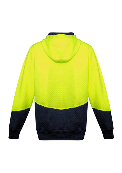 Syzmik Unisex Hi Vis Textured Jacquard Hoodie - Yellow/Navy