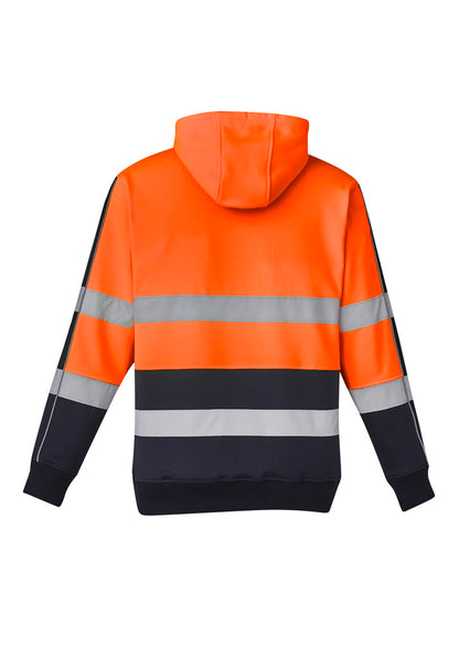 Syzmik Unisex Hi Vis Stretch Taped Hoodie - Orange/Navy