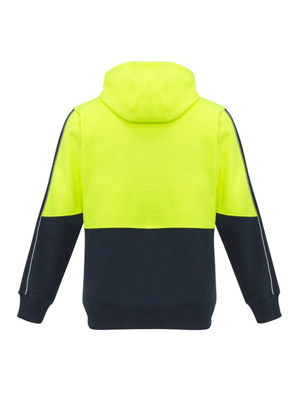 Syzmik Unisex Hi Vis Full Zip Hoodie - Yellow/Navy