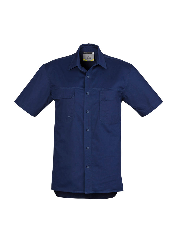 Syzmik Men's Lightweight Tradie Short Sleeve Shirt - Blue