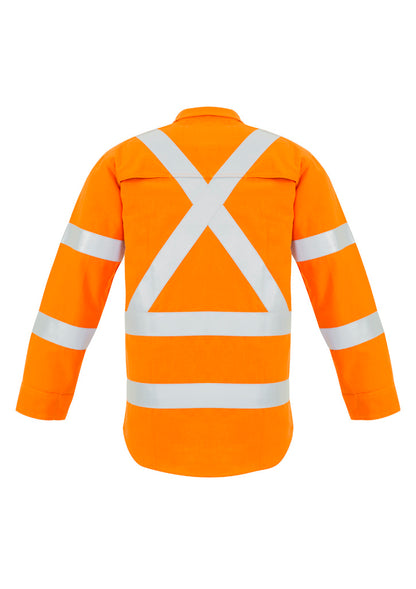 Syzmik Men's Red Flame Hi Vis X Back Shirt - Orange