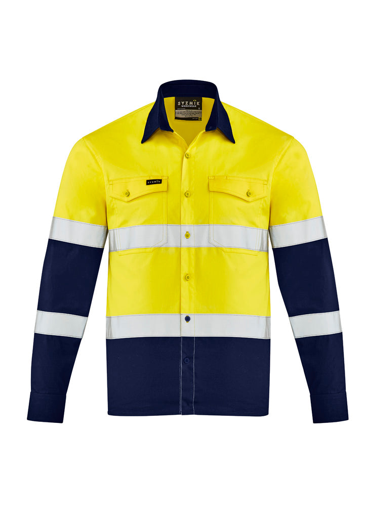 Syzmik Men's Lightweight Bio Motion Long Sleeve Shirt - Yellow/Navy