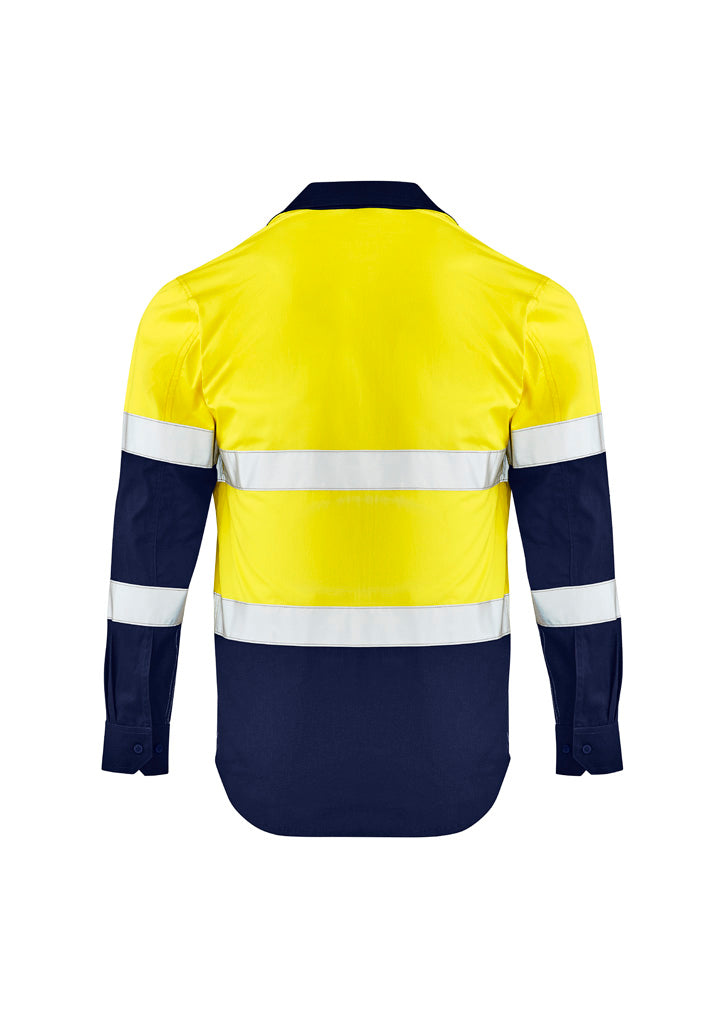 Syzmik Men's Lightweight Bio Motion Long Sleeve Shirt - Yellow/Navy