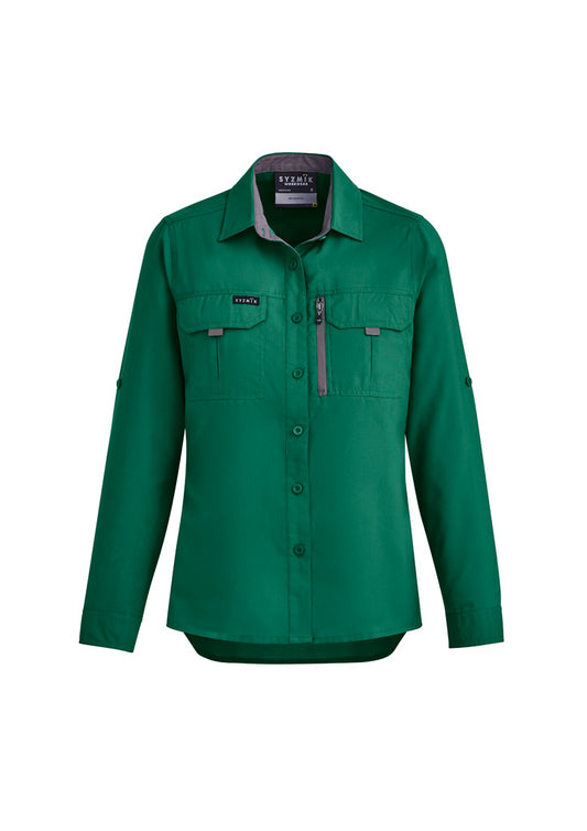 Syzmik Women's Outdoor Long Sleeve Shirt - Green